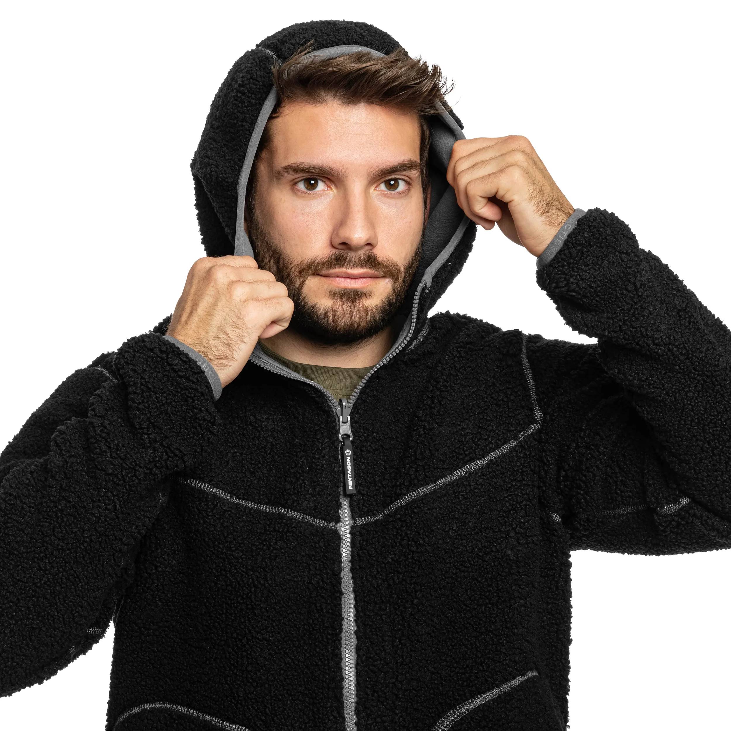 Флисовая куртка-кофта Pentagon IANOS SHERPA 2-IN-1, Черный