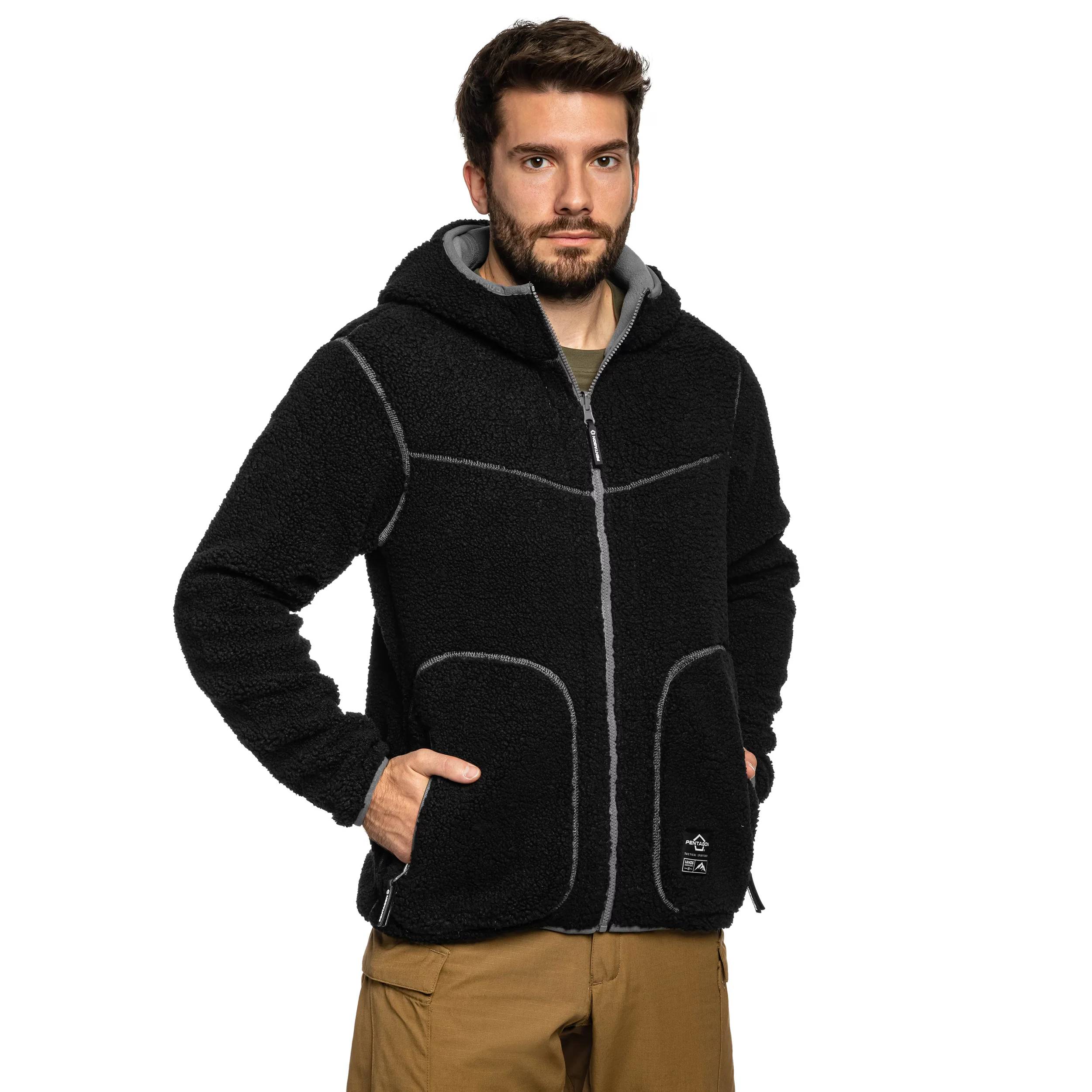 Флисовая куртка-кофта Pentagon IANOS SHERPA 2-IN-1, Черный