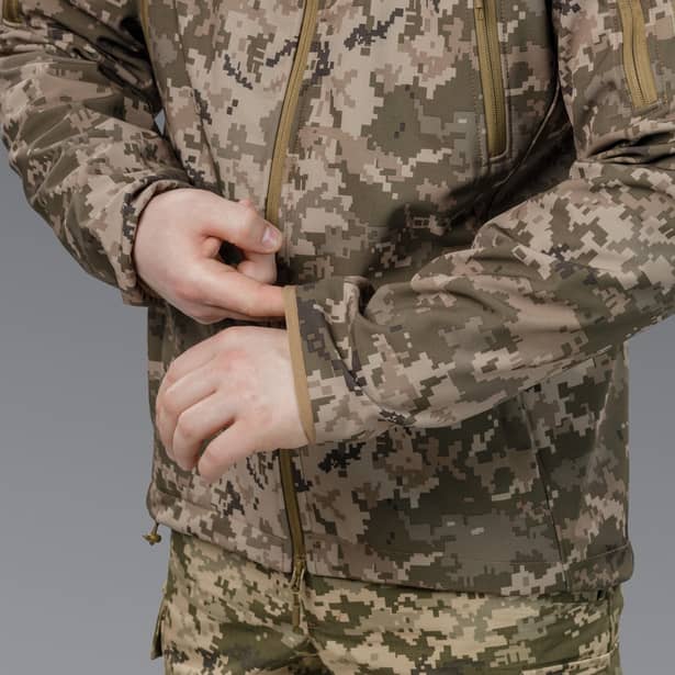 12 - Куртка тактична SoftShell APEX Shield Storm. Осінь-Весна Піксель. Розмір S