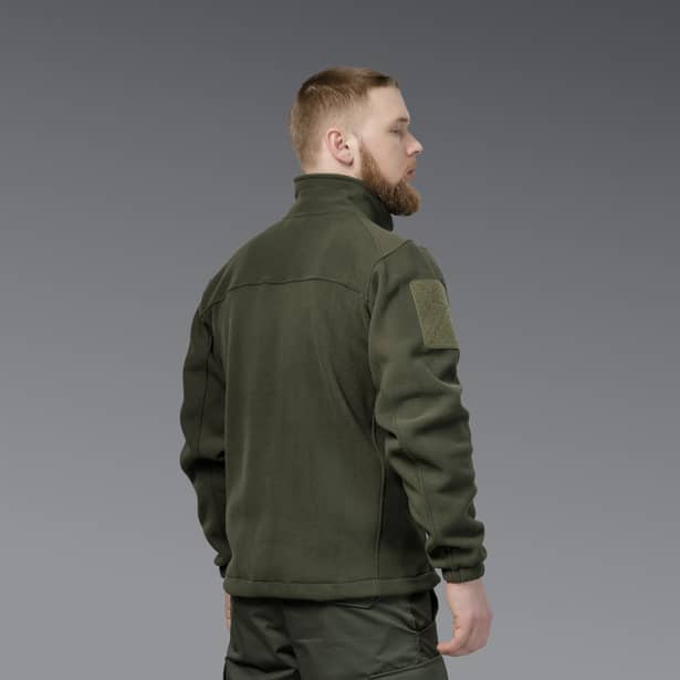 3 - Флісова тактична кофта на блискавці. Олива. Polyester. Розмір XL