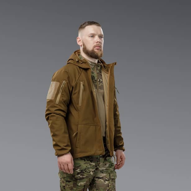 4 - Куртка тактическая SoftShell APEX Shield Storm. Осень-Весна Койот. Размер L