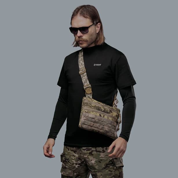 1 - Плечова однолямкова сумка. Збільшена. Cordura 1000D Піксель