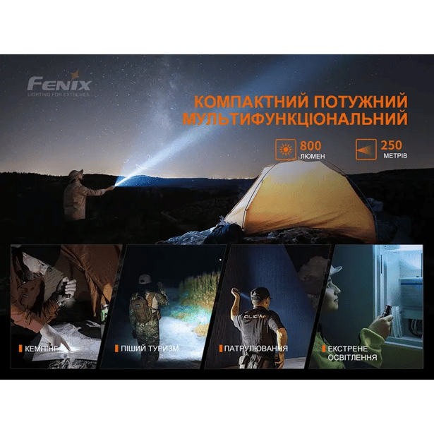 12 - Фонарь ручной Fenix PD25R. Черный