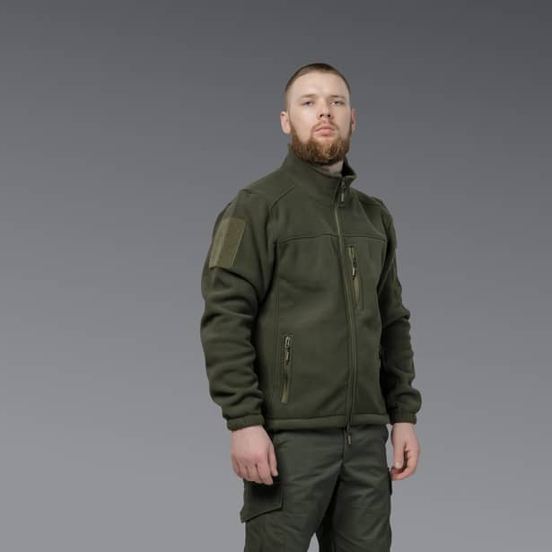 5 - Флісова тактична кофта на блискавці. Олива. Polyester. Розмір XL