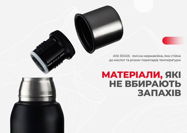 7 - Термос стальной 1,0л Naturehike Q-9H NH19SJ010. Черный