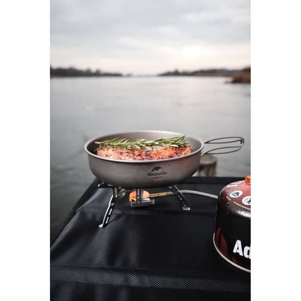 7 - Сковорода титановая с раскладной ручкой 17 см. Naturehike NH18T010-A
