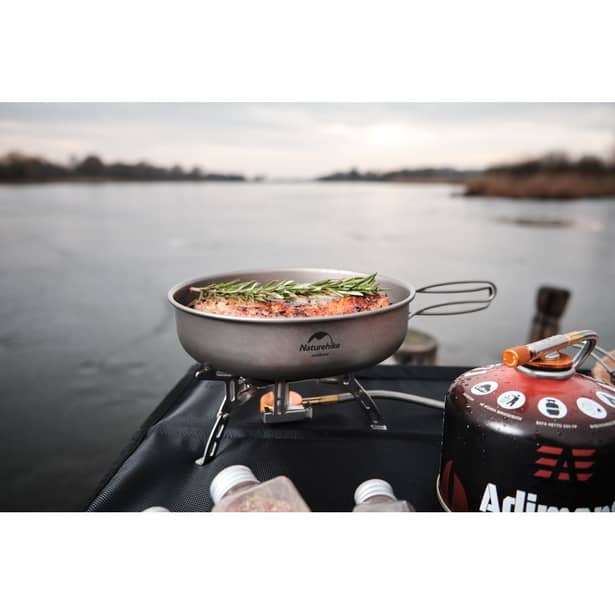 9 - Сковорода титановая с раскладной ручкой 17 см. Naturehike NH18T010-A