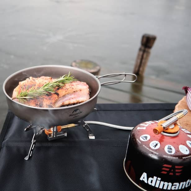 10 - Сковорода титановая с раскладной ручкой 17 см. Naturehike NH18T010-A