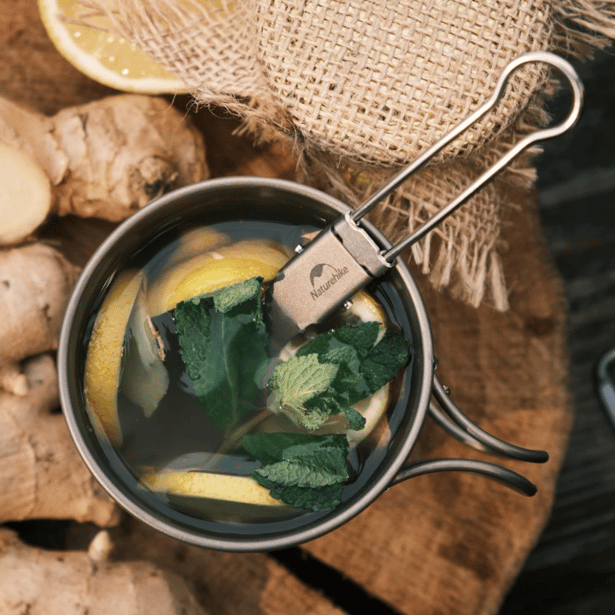 5 - Ложка титановая с мешочком Naturehike Titanium NH19C001-J. Серая