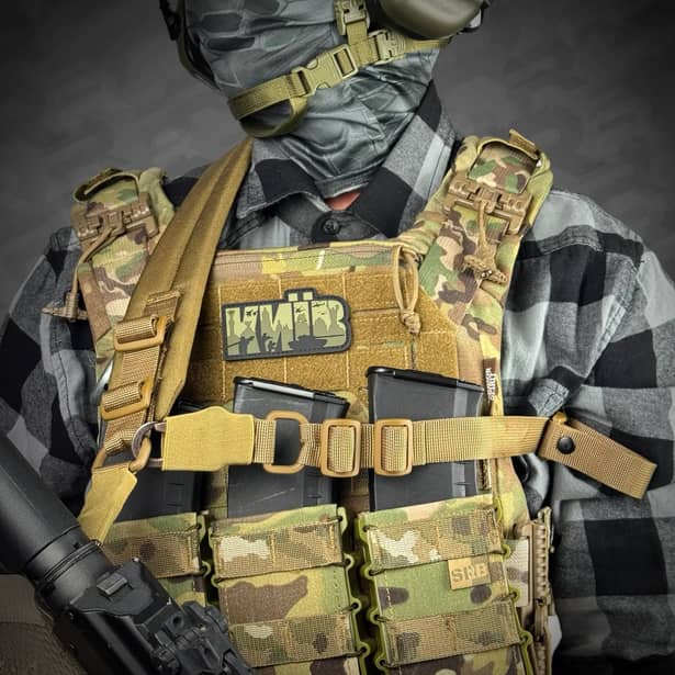 4 - Ремінь збройовий одно/двоточковий з широким наплічником RAGNAROK RAGNARR Койот