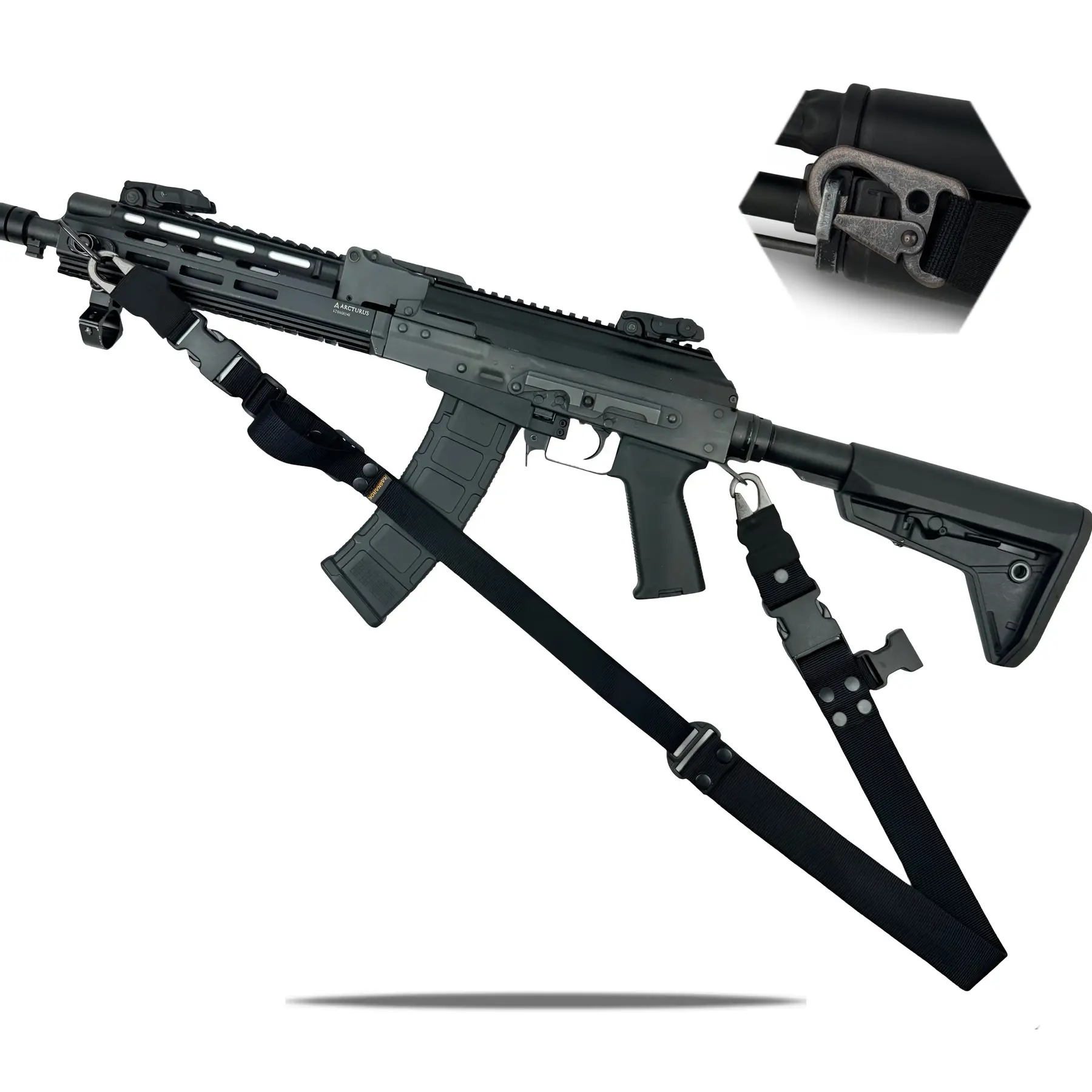 1 - Ремінь одно/двоточковий збройовий RAGNAROK ODIN carbine Gen.II. Чорний