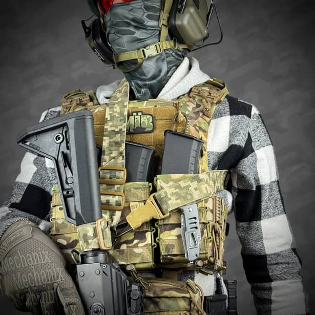 4 - Ремінь RAGNAROK TYR carbine збройовий одно/двоточковий з додатковим кріпленням. Піксель