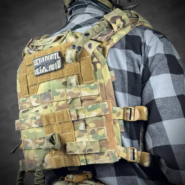 4 - Одноточковий плечовий ремінь RAGNAROK з кріпленням до плитоноски THOR Олива+Мультикам