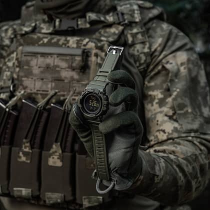 11 - Тактичний годинник з компасом 2233 Army M-Tac. Олива