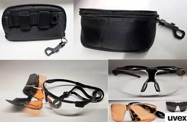 11 - Защитные очки тактические с 3 сменными линзами UVEX i-3 Tactical. Черный