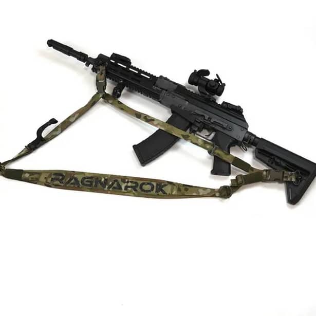 1 - Ремінь збройовий триточковий RAGNAROK з широким наплічником KRAKEN carbine. Мультикам