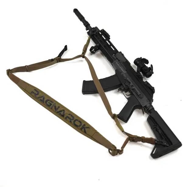 1 - Ремінь збройовий RAGNAROK триточковий з широким наплічником KRAKEN carbine. Койот