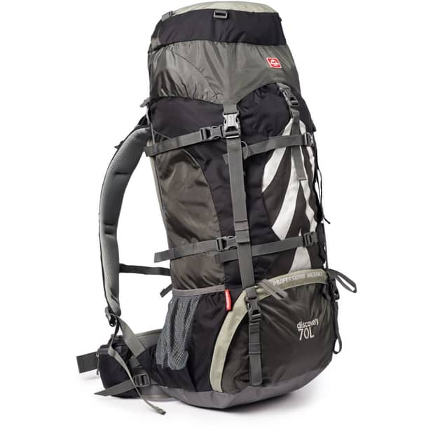 17 - Рюкзак туристический Naturehike NH70B070-B, 70л+5л. Черно-серый