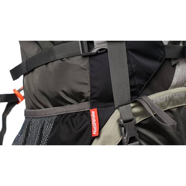 13 - Рюкзак туристический Naturehike NH70B070-B, 70л+5л. Черно-серый
