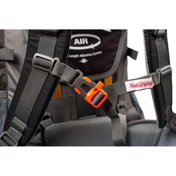 3 - Рюкзак туристический Naturehike NH70B070-B, 70л+5л. Черно-серый