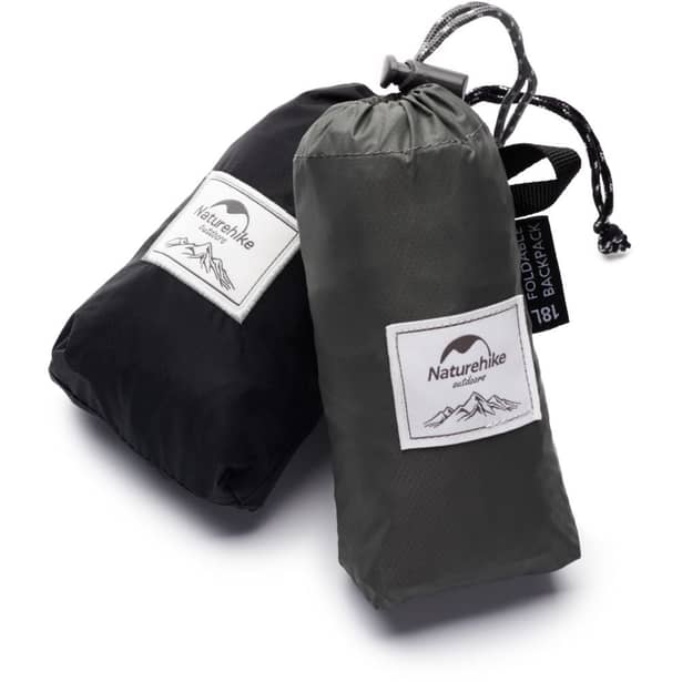 5 - Рюкзак компактний надлегкий Naturehike Ultralight NH17A012-B, 18л: Чорний