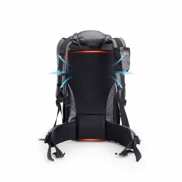 2 - Рюкзак туристический Naturehike Rock NH20BB113, 40+5л. Черный