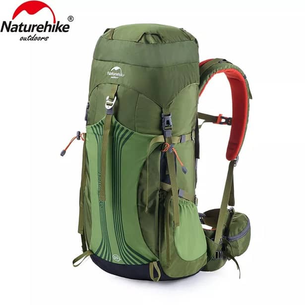 1 - Рюкзак туристический Naturehike NH16Y020-Q, 55л. Зеленый