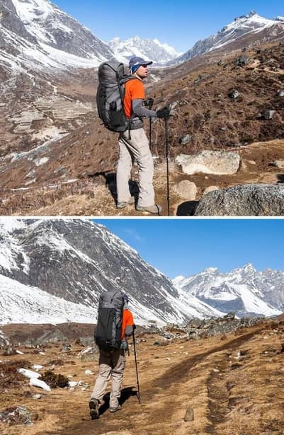 6 - Рюкзак туристический Naturehike Rock NH19BP095, 60+5л. Черный