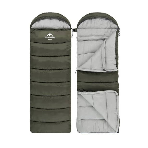 2 - Спальник з капюшоном Naturehike U250S NH20MSD07, (0°C), правий, темно-зелений