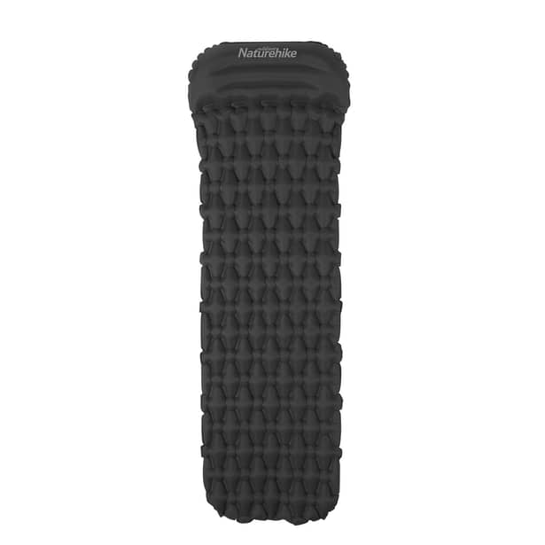 1 - Килимок надувний 65 мм Naturehike FC-12 NH19Z003-P із подушкою та мішком для надування, Графіт