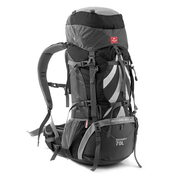 1 - Рюкзак туристический Naturehike NH70B070-B, 70л+5л. Черный
