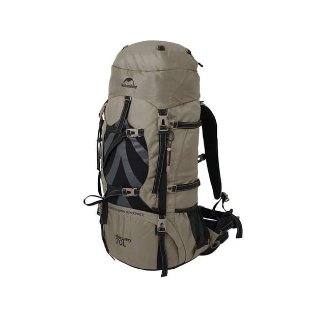 1 - Рюкзак туристический Naturehike NH70B070-B, 70л+5л. Светло-коричневый