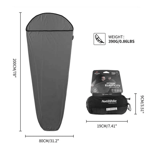 2 - Підкладка для спального мішка Naturehike NH17N002-D, поліестер, графіт