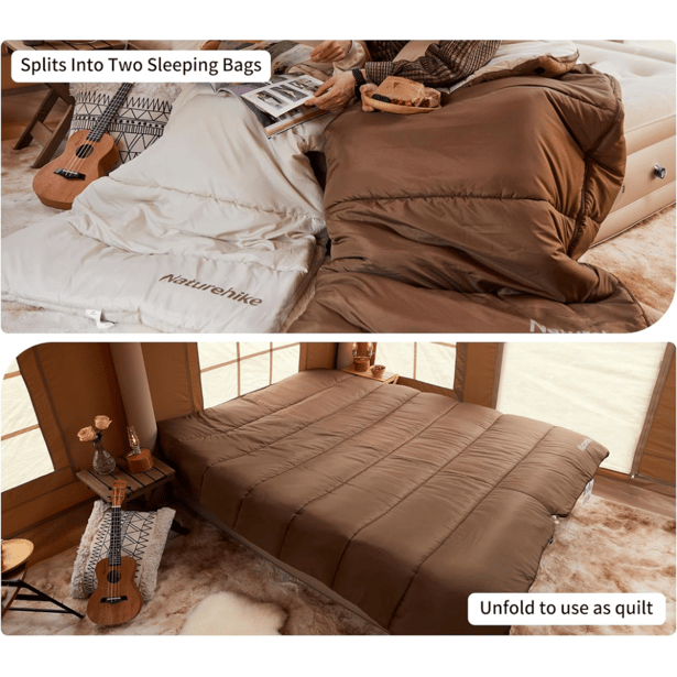 6 - Спальний мішок 3 в 1 Naturehike CR450 CNH22SD011, коричневий