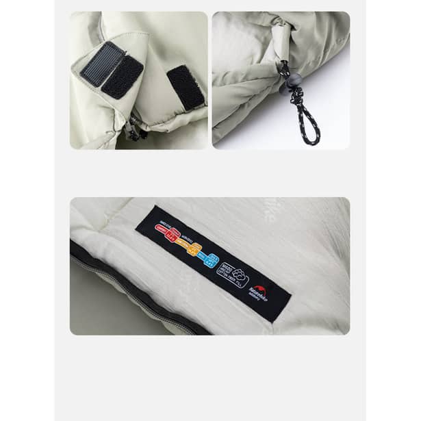 7 - Спальний мішок з капюшоном Naturehike M300 NH20MSD02, зелений, лівий