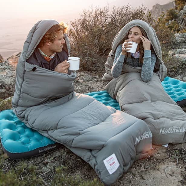 10 - Спальний мішок з капюшоном Naturehike M300 NH20MSD02, зелений, правий