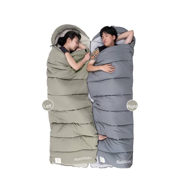 3 - Спальний мішок з капюшоном із звичайним мішком для зберігання Naturehike M300 CNK2350WS023, сірий, правий