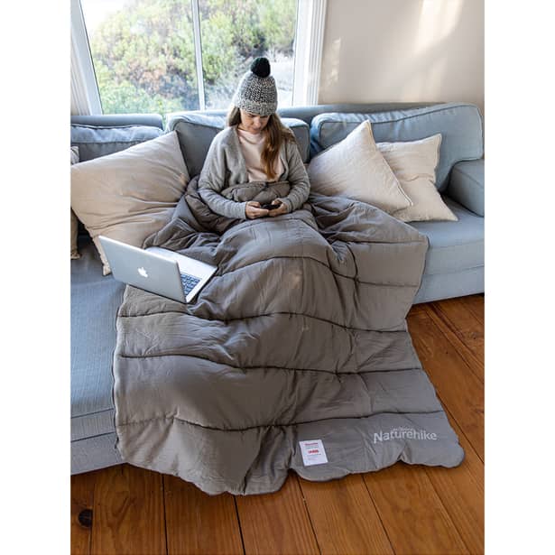 12 - Спальний мішок з капюшоном із звичайним мішком для зберігання Naturehike M300 CNK2350WS023, сірий, правий