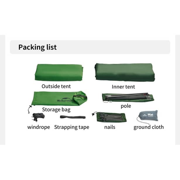 20 - Намет надлегкий одномісний Naturehike Cloud Up Base 1 CNK2450WS032, зелений