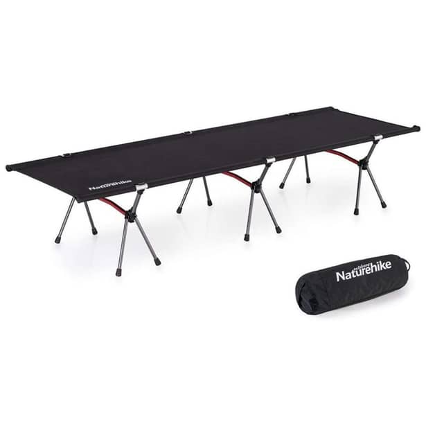 1 - Ліжко складане Naturehike NH19JJ006 ультралегке, алюміній, чорний