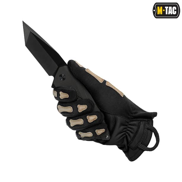 4 - Тактичні рукавички M-Tac Skeleton Nomex. Чорний/Койот