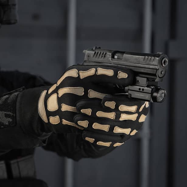 10 - Тактичні рукавички M-Tac Skeleton Nomex. Чорний/Койот