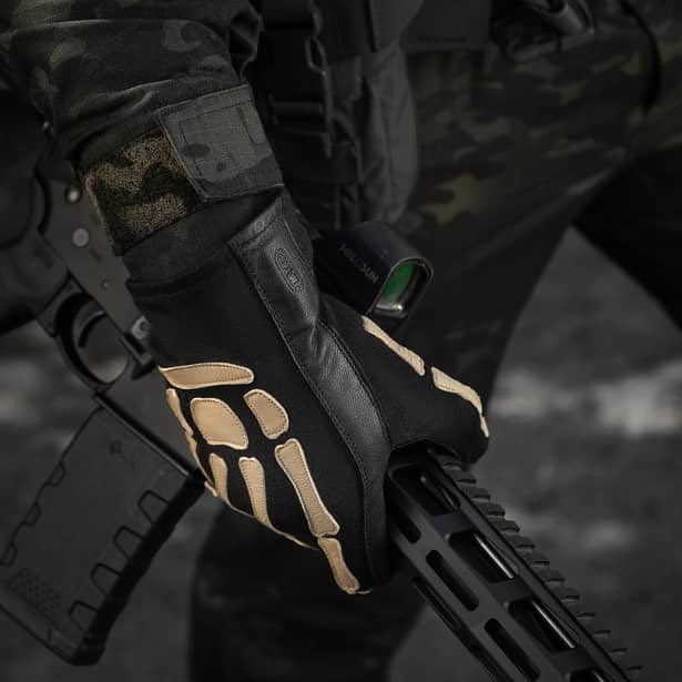 12 - Тактичні рукавички M-Tac Skeleton Nomex. Чорний/Койот