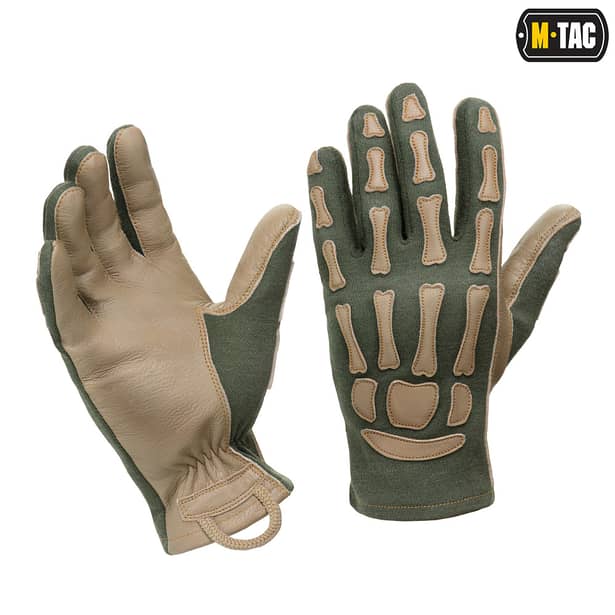 1 - Тактичні рукавички M-Tac Skeleton Nomex. Олива/Койот