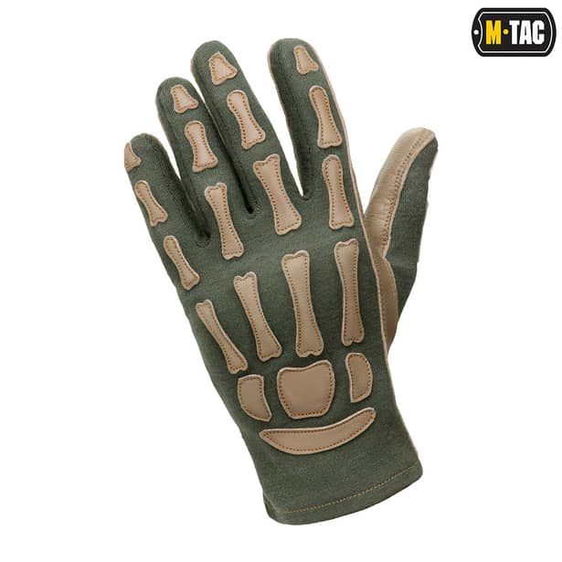 2 - Тактичні рукавички M-Tac Skeleton Nomex. Олива/Койот