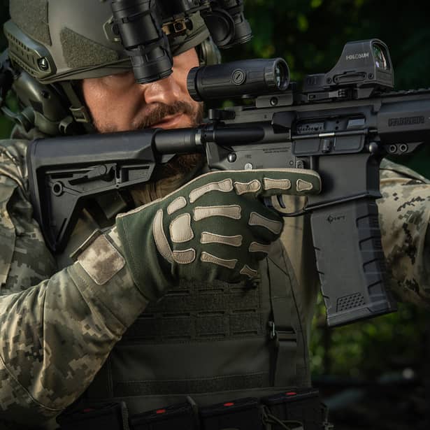 10 - Тактичні рукавички M-Tac Skeleton Nomex. Олива/Койот