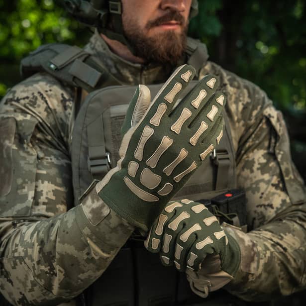12 - Тактичні рукавички M-Tac Skeleton Nomex. Олива/Койот
