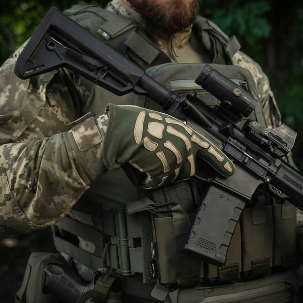11 - Тактичні рукавички M-Tac Skeleton Nomex. Олива/Койот