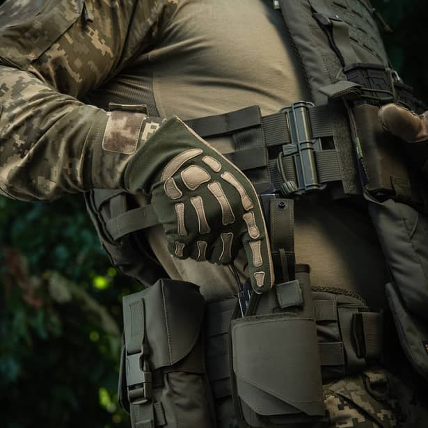 14 - Тактичні рукавички M-Tac Skeleton Nomex. Олива/Койот