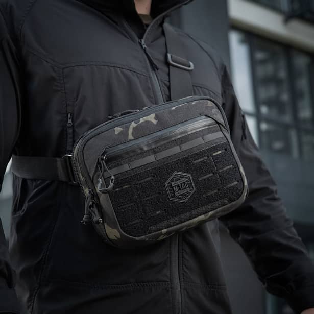 2 - Плечевая однолямковая сумка M-TAC EDC Bag Elite. Multicam Black